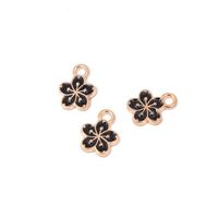 Simple Alloy Drip Oil Black And White Small Flower Small Pendant Diy Material Wholesale sku image 2