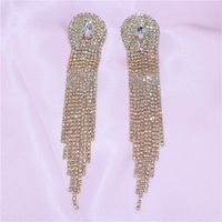 Fashion Crystal Gemstone Long Tassel Women's Earrings Wholesale sku image 2
