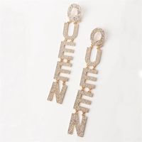 New European And American Earrings Exaggerated Queen Letter Earrings Wholesale sku image 1
