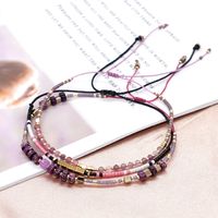 Miyuki Beads Hand-woven Color Beaded Small Bracelet Lucky Stone Couple Hand Rope Stacking Set sku image 4