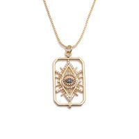 Fashion New Copper Zircon Blue Eye Necklace Jewelry Geometric Devil's Eye Accessories sku image 1