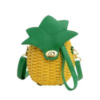 Pineapple Bag 2022 Spring And Summer New Contrast Color Straw Bag 20*14*10cm main image 6