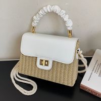 Bolso De Paja De Verano, Bolso Cuadrado Pequeño De Mensajero Portátil De Un Solo Hombro De Gran Capacidad A La Moda, 20*14*9cm main image 1