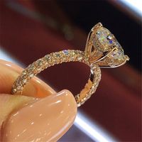 Fashion Diamond Round Alloy Ring Proposal Diamond Ring Wholesale main image 3