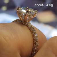 Fashion Diamond Round Alloy Ring Proposal Diamond Ring Wholesale main image 5