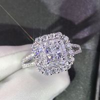 New Classic Women's Micro-encrusted Zircon Copper Wedding Ring Hand Jewelry Wholesale main image 1