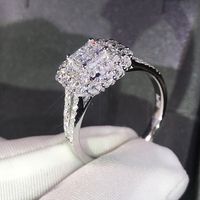 New Classic Women's Micro-encrusted Zircon Copper Wedding Ring Hand Jewelry Wholesale main image 3