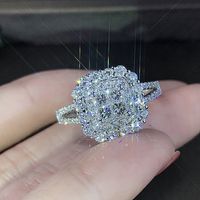 New Classic Women's Micro-encrusted Zircon Copper Wedding Ring Hand Jewelry Wholesale main image 4