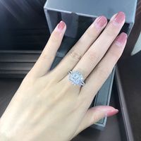 New Classic Women's Micro-encrusted Zircon Copper Wedding Ring Hand Jewelry Wholesale main image 5