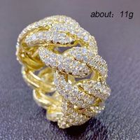 Fashion Full Circle Full Of Diamonds Hip-hop Alloy Winding Chain Ring Men's Accessories main image 6
