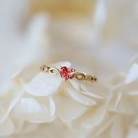 Fashion Peach Heart Copper Ring Love-shaped Zircon Ring Fashion Jewelry main image 2