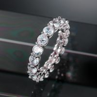 European And American Ladies Luxury Zircon Ring Full Diamond Copper Ring main image 4