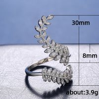 New Ladies Zircon Ring Silver-plated Creative Plant Leaves Ring Copper Jewelry main image 6