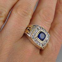 New Jewelry Retro Fashion Two-color Copper Inlaid Zircon Men's Ring Wholesale main image 4