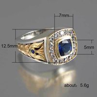 New Jewelry Retro Fashion Two-color Copper Inlaid Zircon Men's Ring Wholesale main image 6