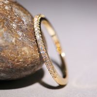 Fashion Minimalist Copper Micro-encrusted Zircon Ring Simple Index Finger Ring main image 1