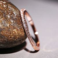 Fashion Minimalist Copper Micro-encrusted Zircon Ring Simple Index Finger Ring main image 3