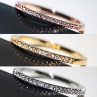 Fashion Minimalist Copper Micro-encrusted Zircon Ring Simple Index Finger Ring main image 5