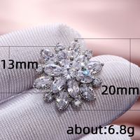 Fashion Sunflower Double Zircon Earrings Copper Earrings Accessories main image 6