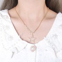 Fashion Gold Plated Zircon Clavicle Star Copper Necklace main image 1