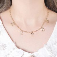 Fashion Diy Letter Heart-shaped Chain Clavicle Copper Necklace main image 2