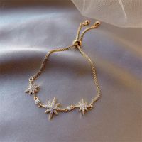Bracelet Géométrique De Fleur De Zircon De Mode Style Coréen Simple Bijoux De Main En Acier De Tianium main image 5