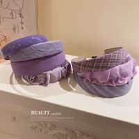 Fashion Solid Color Purple Star Point Fold Pressure Hair Headband Wholesale main image 1