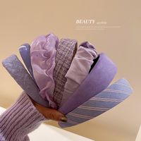 Fashion Solid Color Purple Star Point Fold Pressure Hair Headband Wholesale main image 4