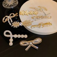Koreanischer Diamantbesetzter Perlen-haarnadel-mode-seitenclip Großhandel main image 1