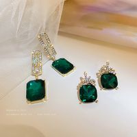 Bow Knot Diamond Alloy Artificial Gemstones Earrings main image 2