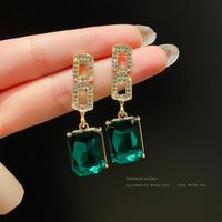 Bow Knot Diamond Alloy Artificial Gemstones Earrings main image 4