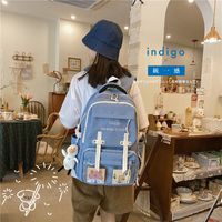 Korean Style Hit Color Large-capacity Backpack Wholesale 30*13*44cm main image 3