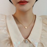 Fashion Heart Shape Titanium Steel Plated Collarbone Necklace main image 3