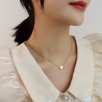 Fashion Heart Shape Titanium Steel Plated Collarbone Necklace main image 5