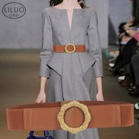 Fashion Simple Windbreaker Belt Round Buckle Decorative Belt main image 1