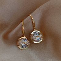 Round Big Simple Fashion Copper Earrings main image 3