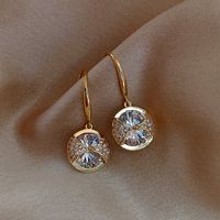 Round Big Simple Fashion Copper Earrings main image 4