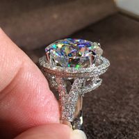 Klassischer Ehering Voller Diamanten Zirkon Weiß Gold Kupfer Ring main image 3