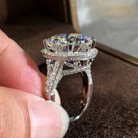 Klassischer Ehering Voller Diamanten Zirkon Weiß Gold Kupfer Ring main image 4