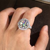 Klassischer Ehering Voller Diamanten Zirkon Weiß Gold Kupfer Ring main image 5