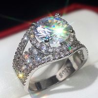 New Jewelry Exquisite Ladies Ring Fashion Inlaid Large Zircon Copper Ring main image 5