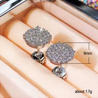 Korean Style Simple Inlaid Zircon Copper Round Earrings main image 6