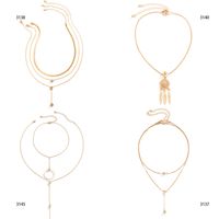 European And American Geometric Ball Double-layer Dream Catcher Copper Necklace main image 3