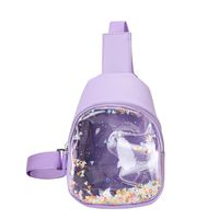 Kid's Cute Solid Color Pu Leather Anti-theft Waist Bags sku image 2