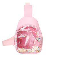 Pvc Candy Color Plastic Transparent Children's Chest Bag Crossbody Small Bag Shoulder Bag sku image 4