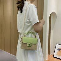 Summer Straw Bag Fashion Large-capacity One-shoulder Portable Messenger Small Square Bag 20*14*9cm sku image 3