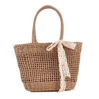 Fashion Portable Retro Straw Woven Bag Beach Bag 39*27*11cm sku image 1