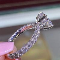 Fashion Diamond Round Alloy Ring Proposal Diamond Ring Wholesale sku image 24