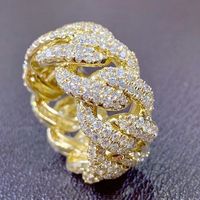 Anillo De Cadena De Bobinado De Aleación De Hip-hop Con Círculo Completo De Diamantes De Moda Accesorios Para Hombre sku image 5