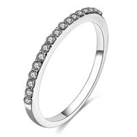 Mode Minimalisti Scher Kupfer Mikro Verkrusteter Zirkon Ring Einfacher Zeigefinger Ring sku image 3